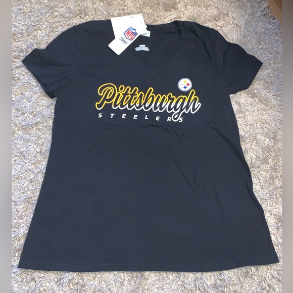 NFL Tops - NFL Pittsburgh Steelers Black and Gold Team Tee size Medium NWT